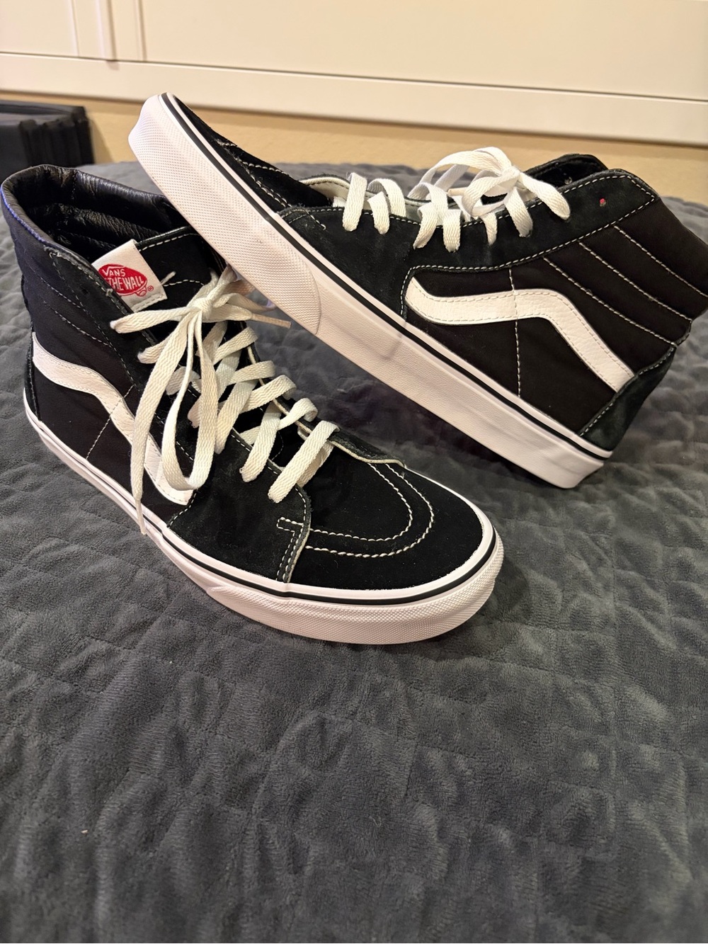 Vans Black & White High-Top Skate Sneakers
